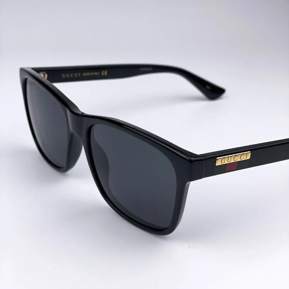 NEW GUCCI GG0746S 001 Black Grey Square Unisex Sunglasses